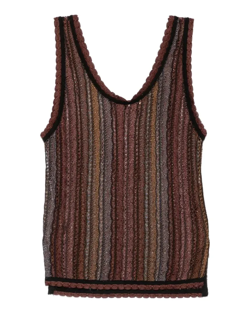 Cecilia Prado stripe-knit scallop-edge top - Braun Braun