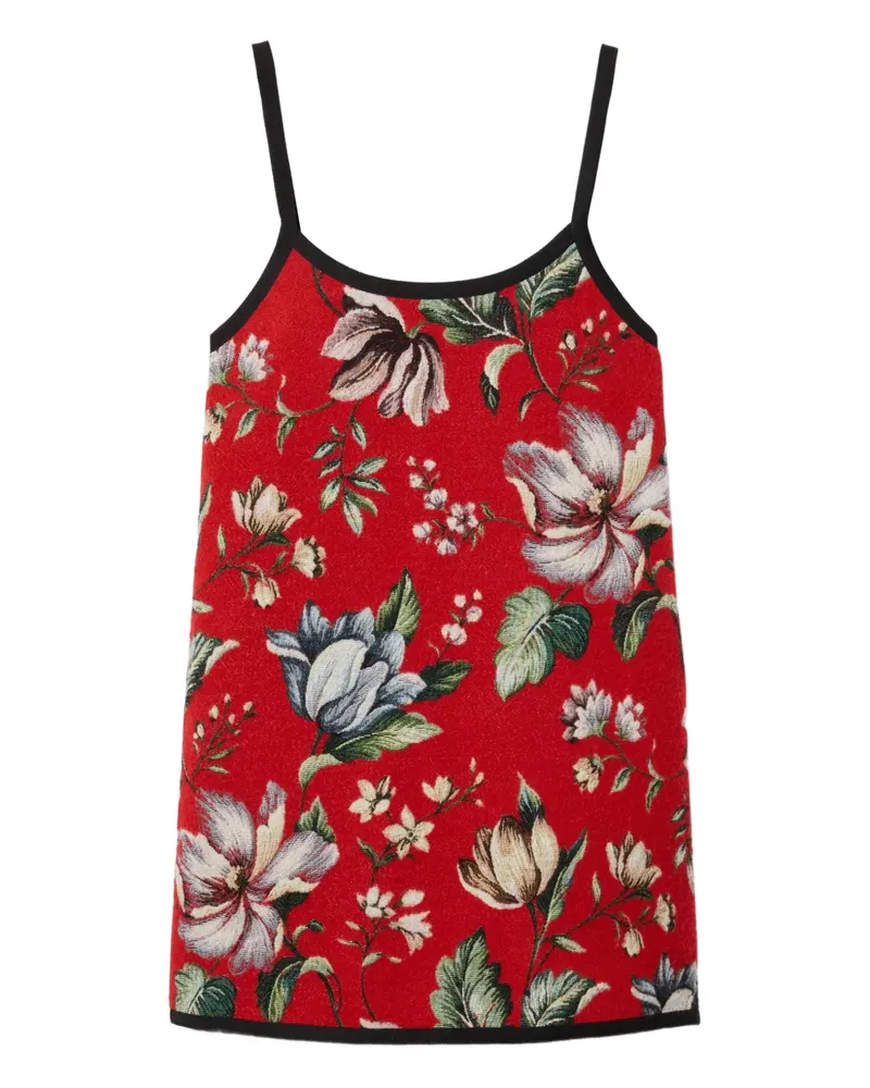 La DoubleJ Blumiges Jacquard-Kleid - Rot Rot