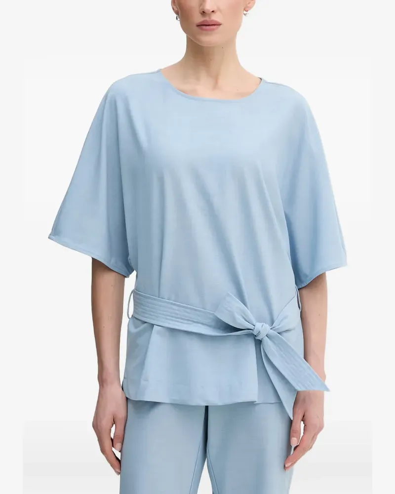 Mos Mosh Kurzärmelige Bluse mit Gürtel - Blau Blau