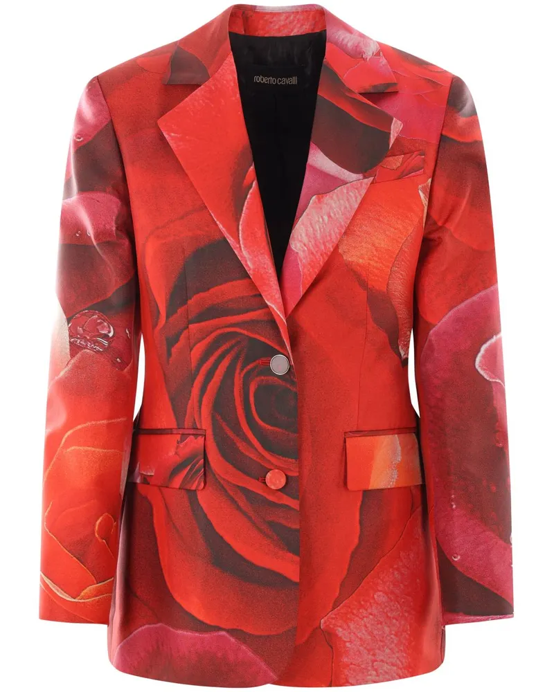 Roberto Cavalli Blazer mit Garden Rose-Print - Rot Rot