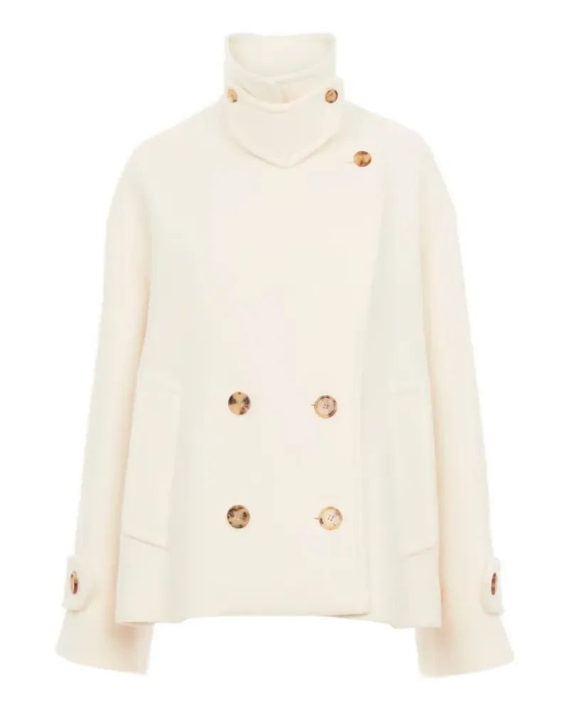 Chloé double-breasted high-neck coat - Nude Nude