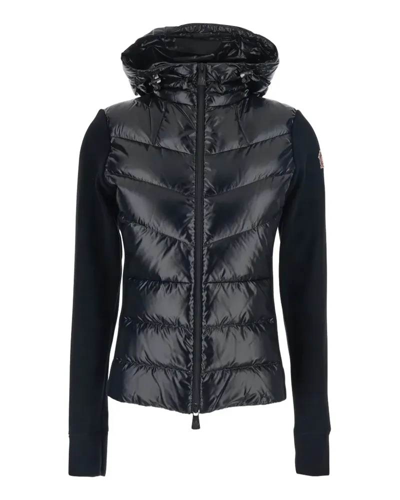 Moncler Gesteppter Hoodie mit Logo-Detail - Schwarz Schwarz