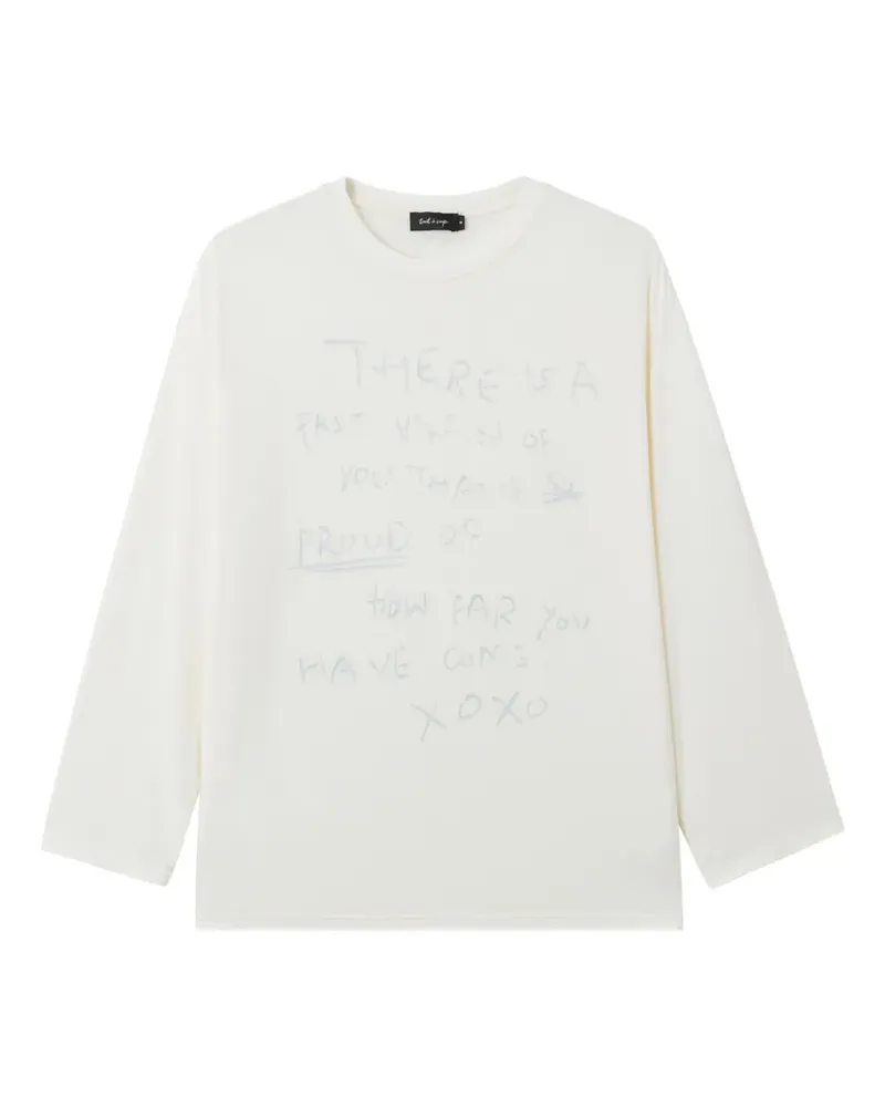 Tout a Coup Langarmshirt mit grafischem Print - Nude Nude