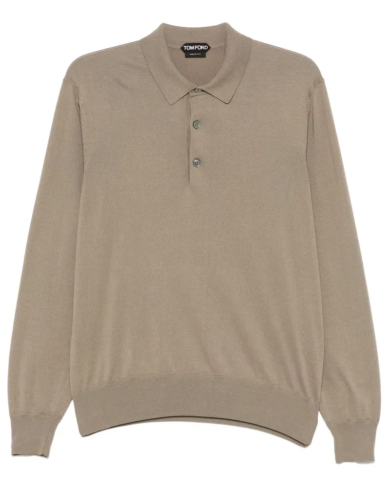 Tom Ford Fein gestricktes Poloshirt - Nude Nude