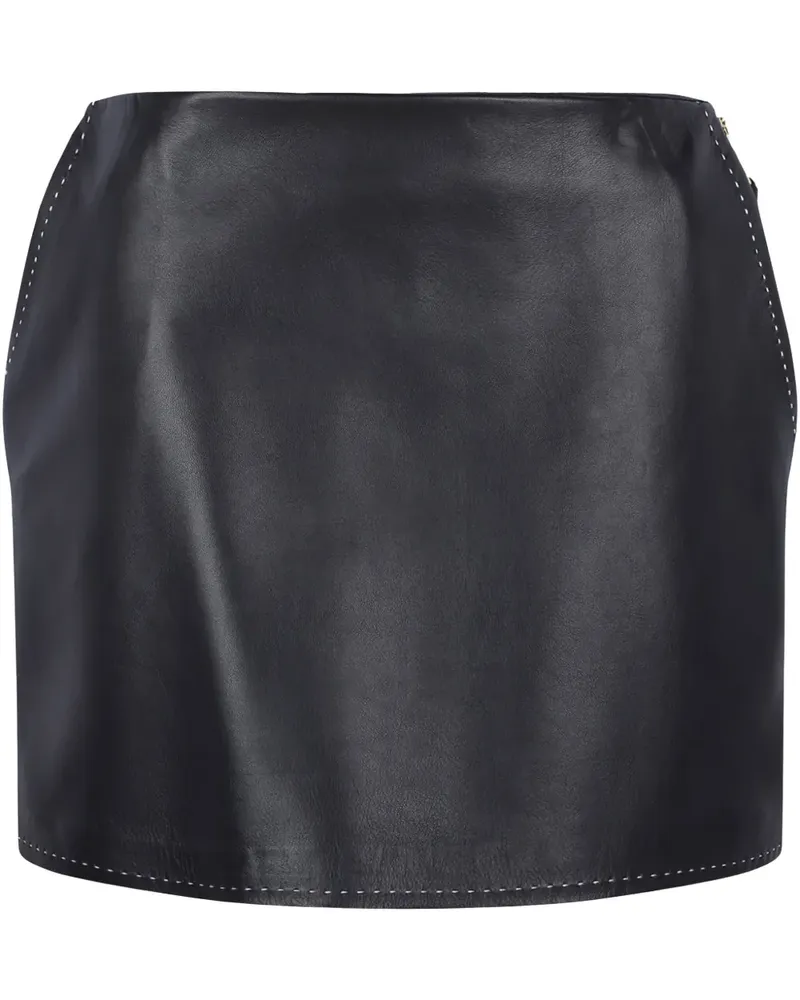 Elisabetta Franchi Minirock aus Leder - Schwarz Schwarz