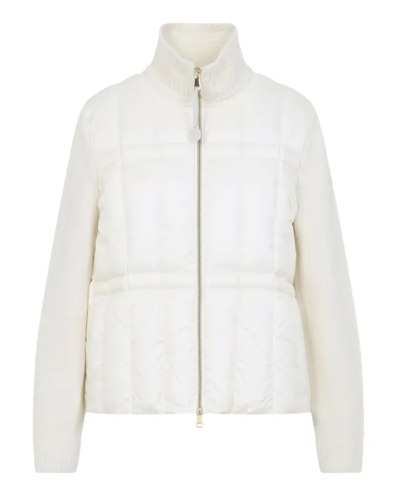 Moncler quilted panel knitted jacket - Weiß Weiß