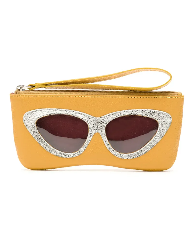 Sarah Chofakian Portemonnaie mit Cat-Eye-Applikation - Gelb Gelb