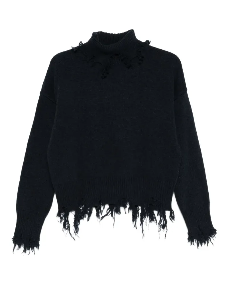 Seafarer Stehkragen-Pullover im Distressed-Look - Blau Blau