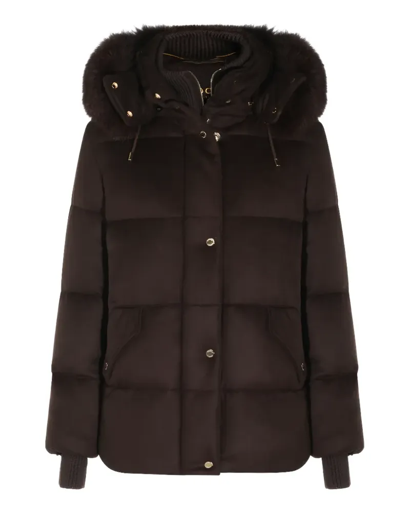 MOORER fur-trim hooded coat - Braun Braun
