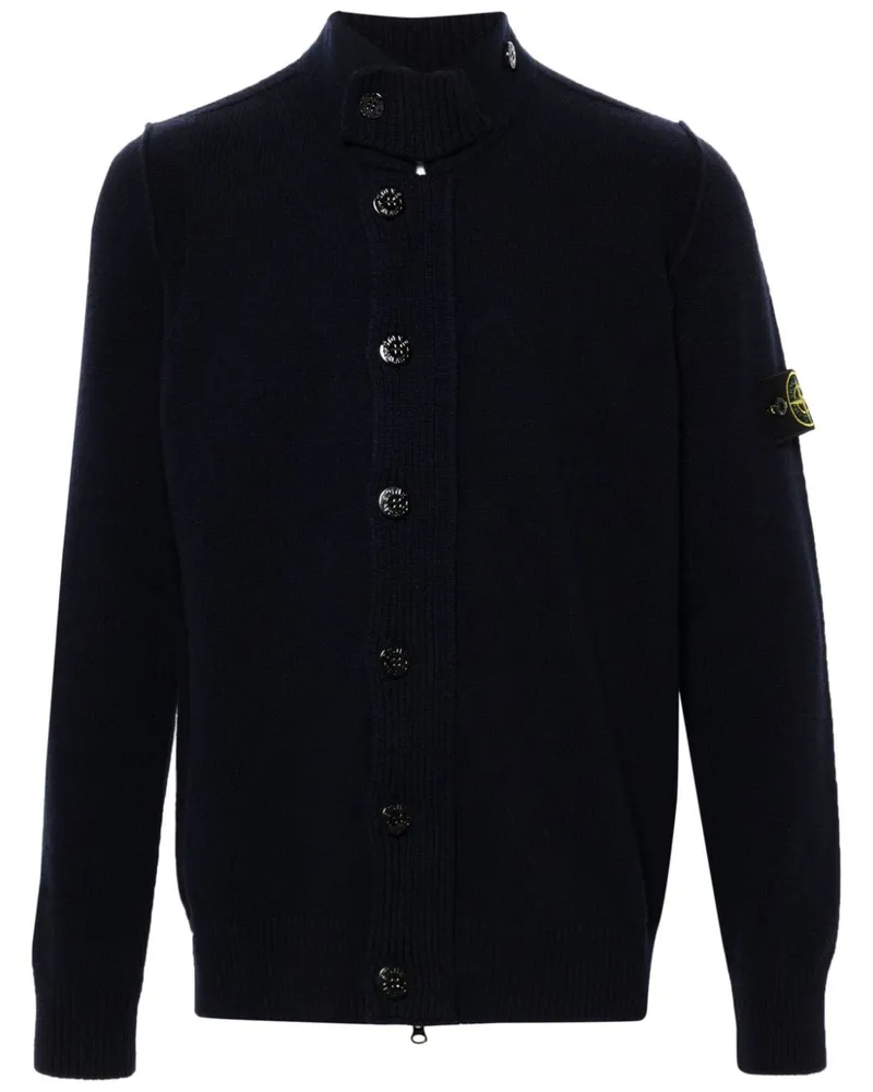Stone Island Pullover mit Kompass-Patch - Blau Blau