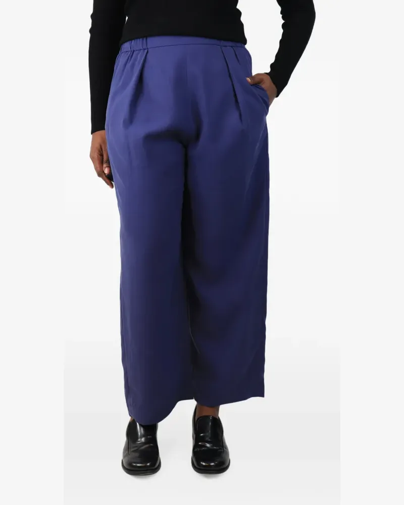 Bamford pleated silk wide-leg trousers - Blau Blau