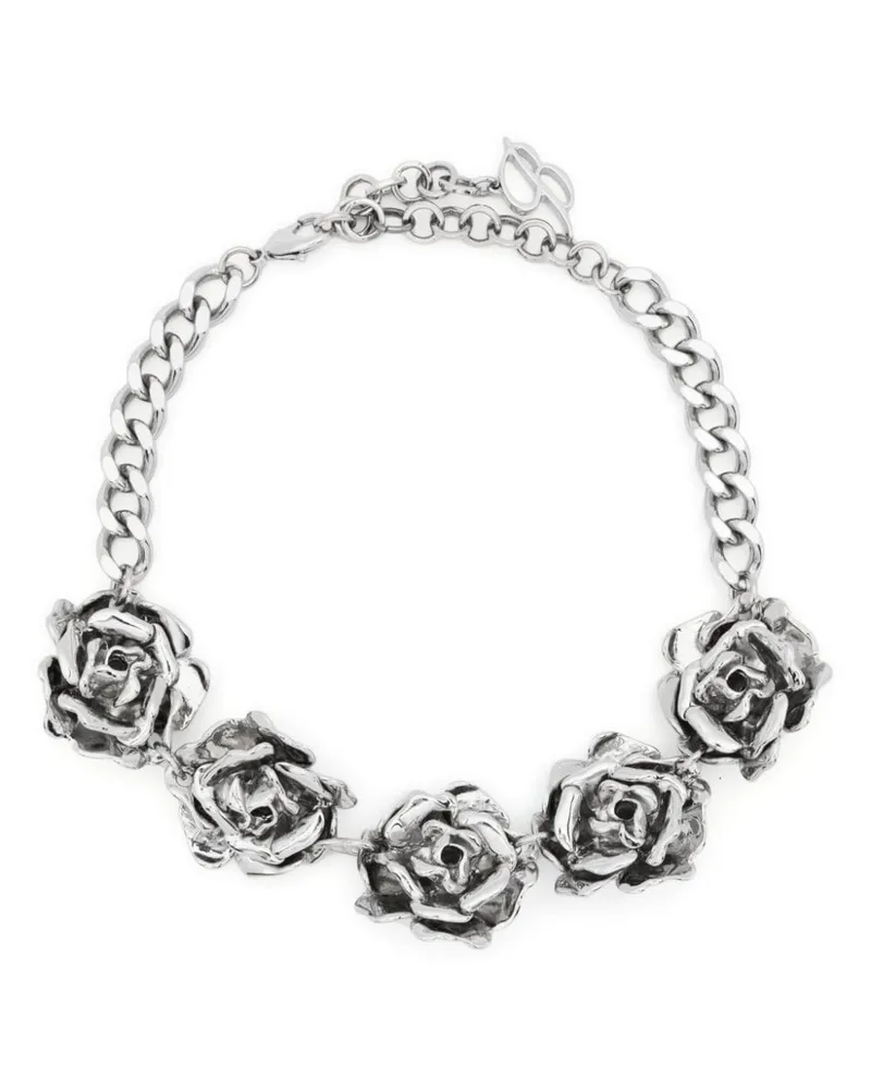 Blumarine Choker mit Kristallen Silber