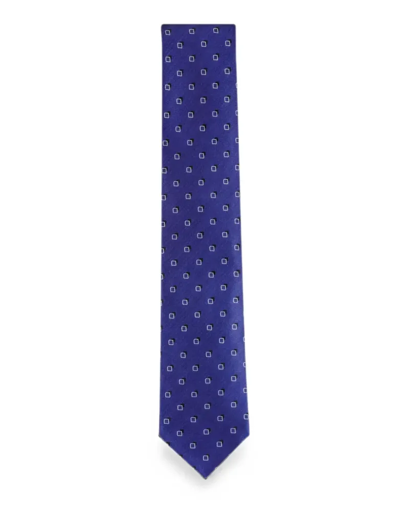 Brioni Geometrisch gemusterte Seidenkrawatte - Blau Blau