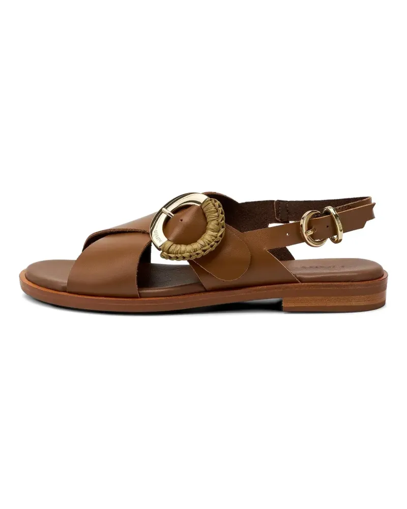 FRAU round-buckle leather sandals - Braun Braun