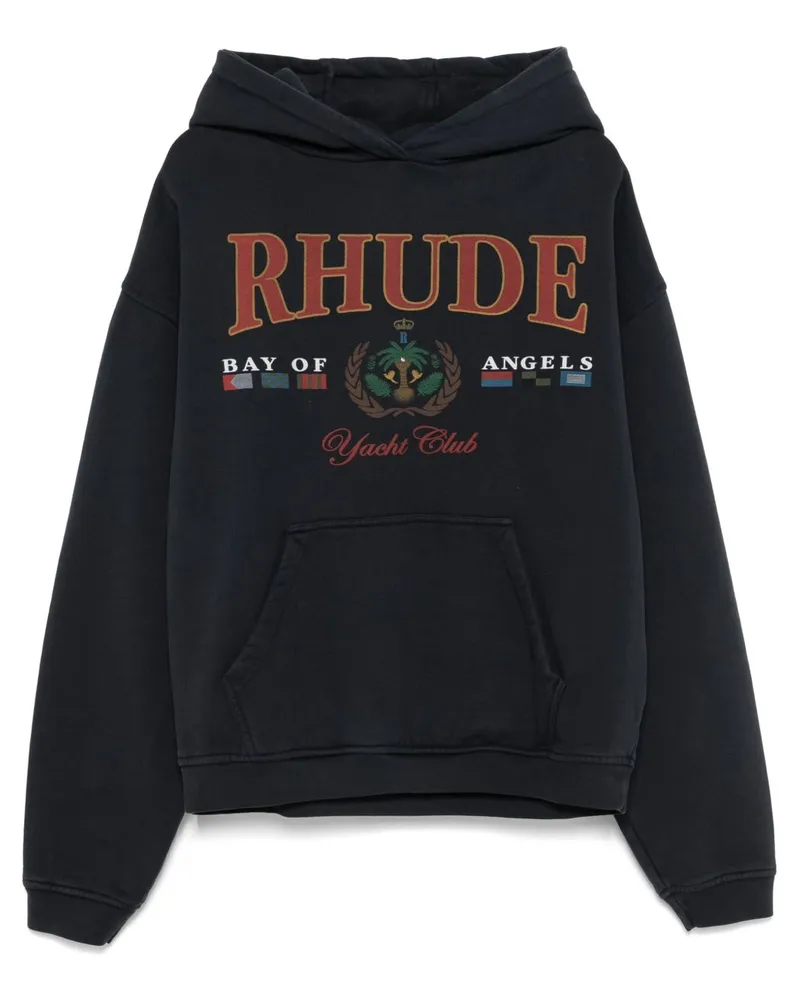 RHUDE Bay of Angels Yacht Hoodie - Schwarz Schwarz