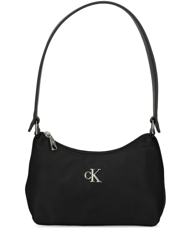Calvin Klein Schultertasche mit Logo-Schild - Schwarz Schwarz