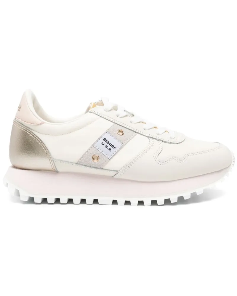 Blauer Millen Sneakers mit Einsätzen Nude