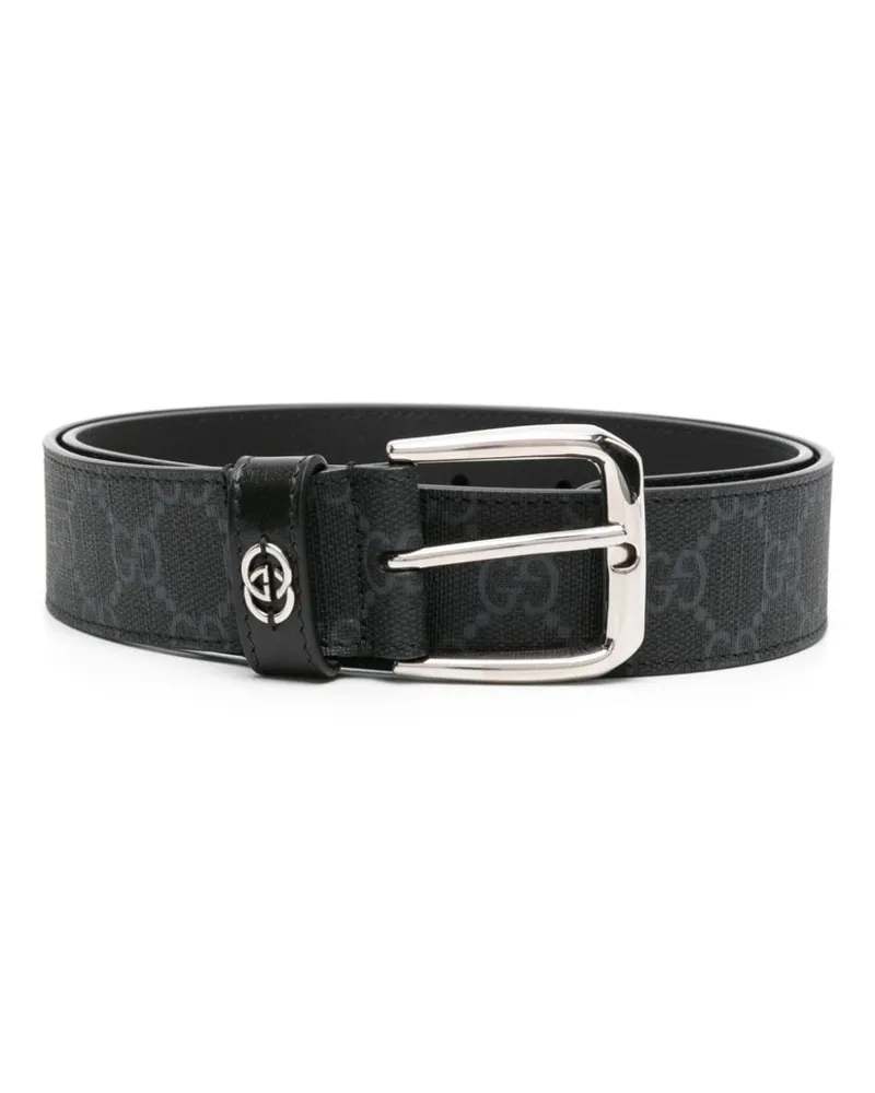 Gucci GG Supreme Ledergürtel - Schwarz Schwarz