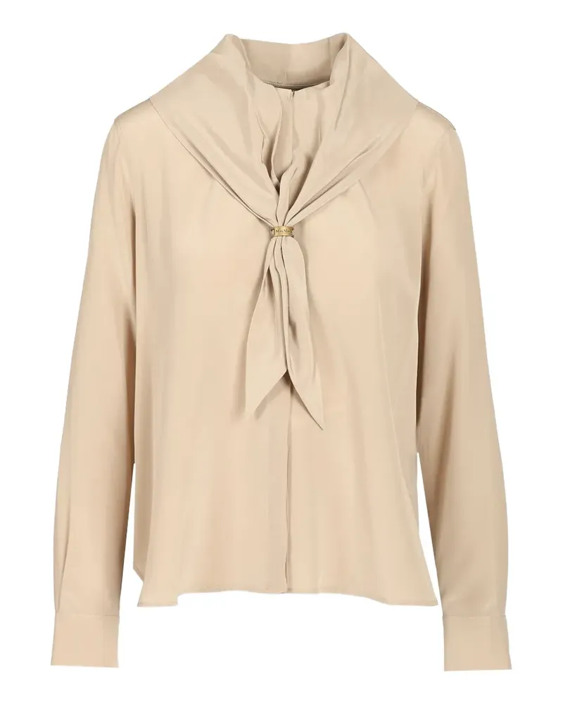 Max Mara Seidenhemd mit Foulard-Detail - Nude Nude