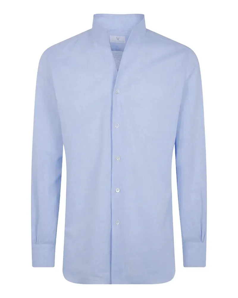 MAZZARELLI mandarin-collar long-sleeves shirt - Blau Blau