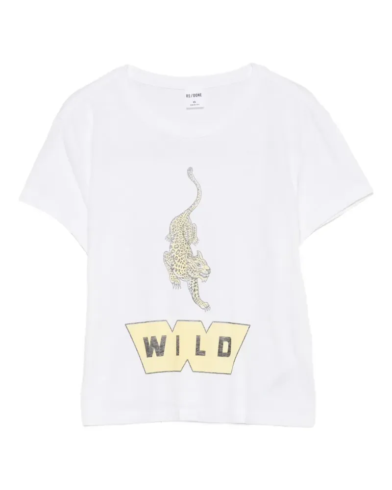 RE/DONE T-Shirt mit Leopardenprint - Weiß Weiß