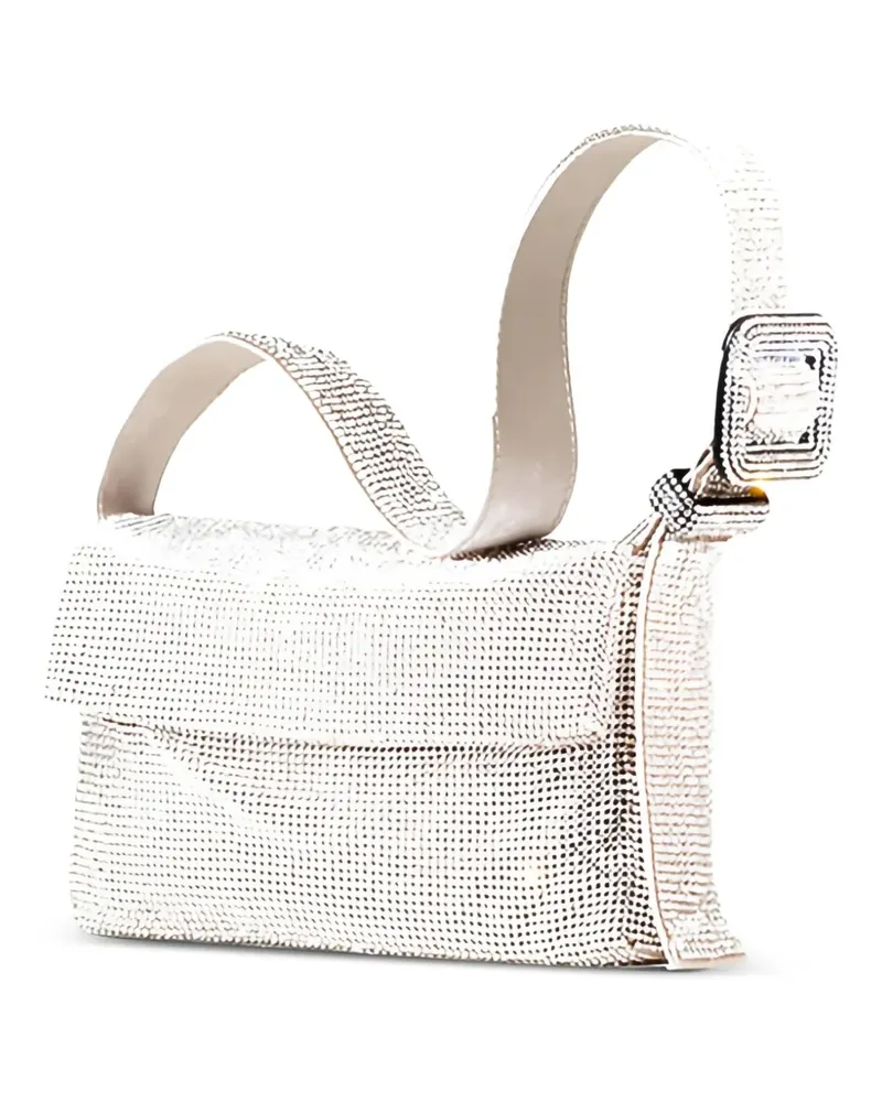 Benedetta Bruzziches crystal-embellished buckle-detail shoulder bag - Silber Silber