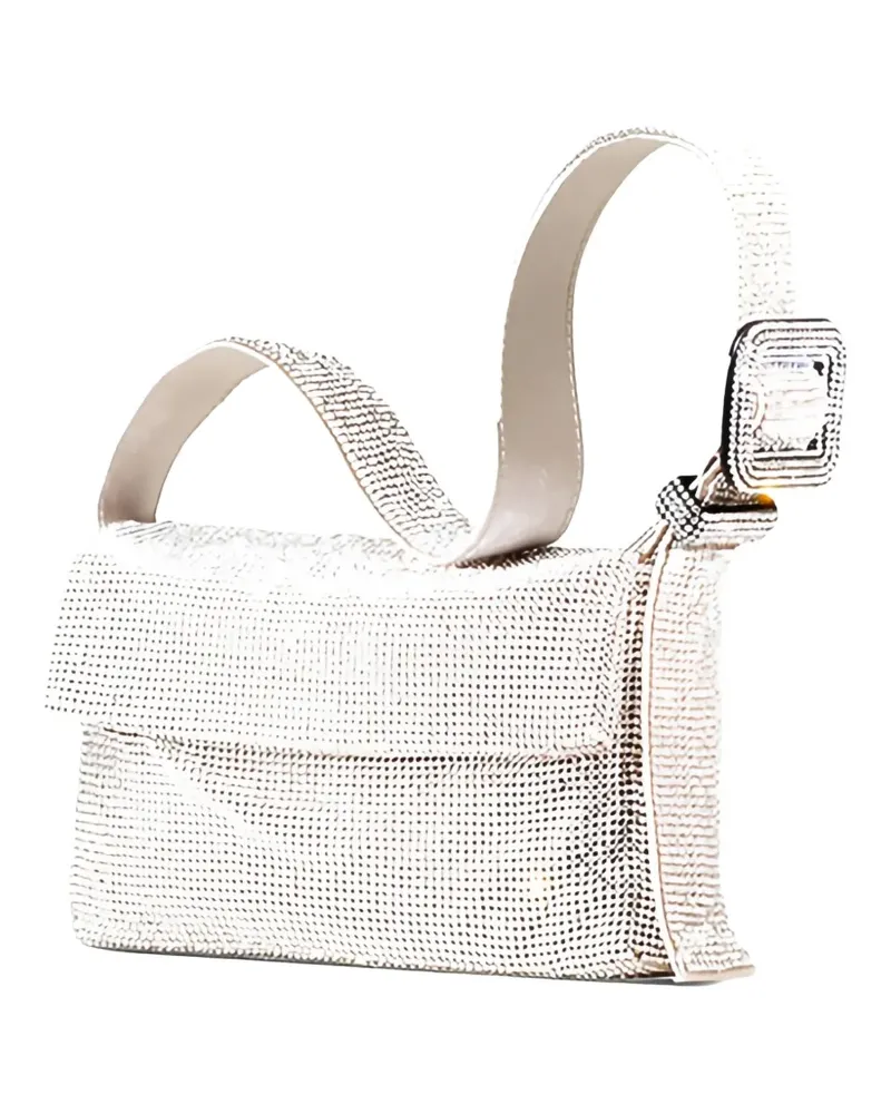 Benedetta Bruzziches crystal-embellished buckle-detail shoulder bag - Silber Silber
