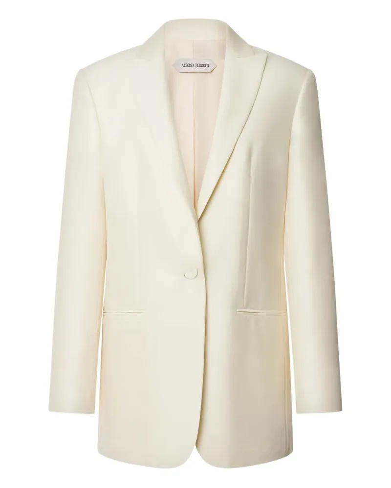 Alberta Ferretti Sakko mit klassischem Revers - Weiß Weiß