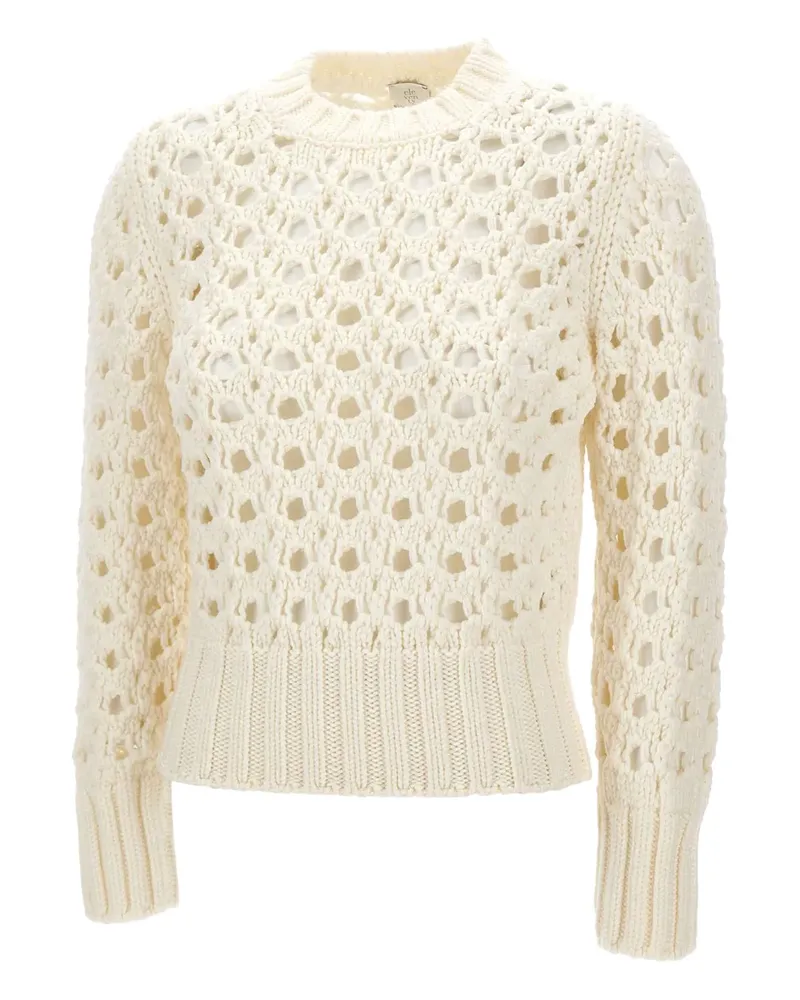 Eleventy Pullover mit Lochmuster - Weiß Weiß