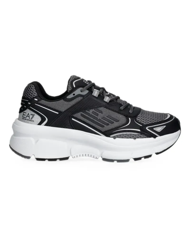 EA7 logo-print mesh sneakers - Schwarz Schwarz