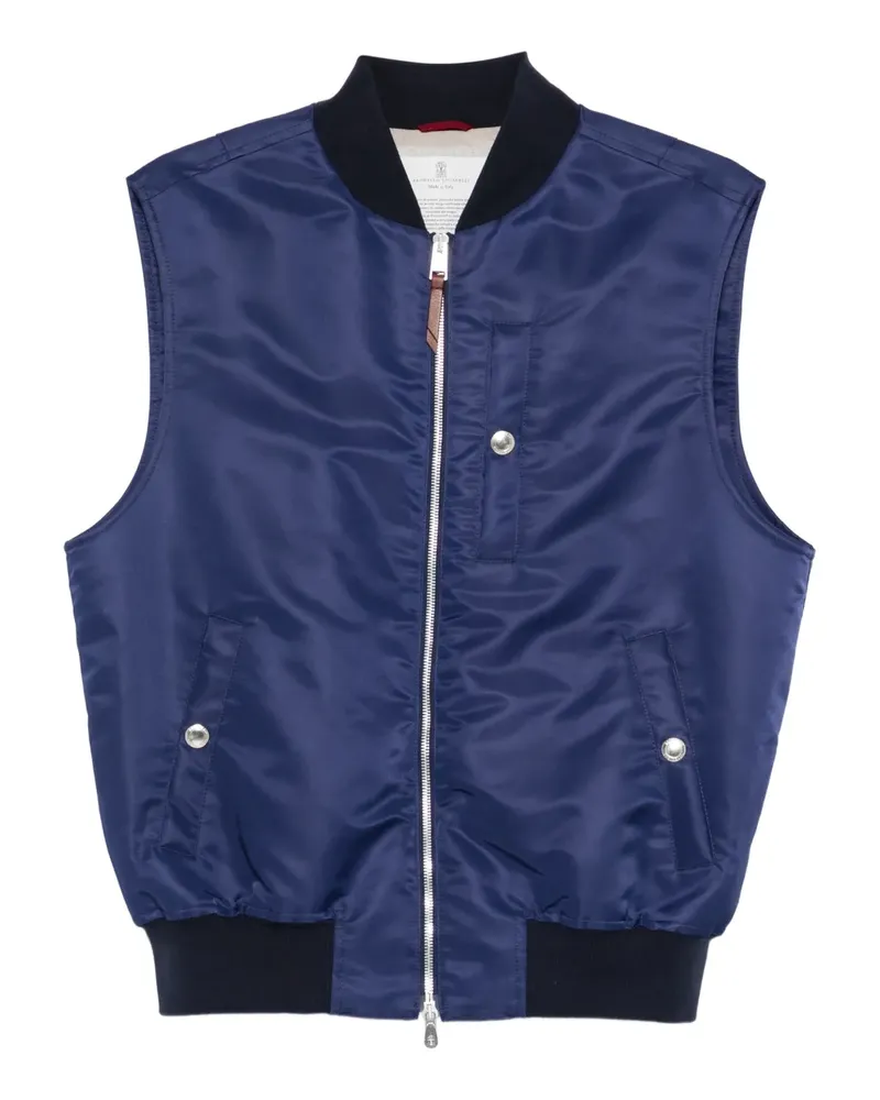 Brunello Cucinelli zip-uppadded gilet - Blau Blau