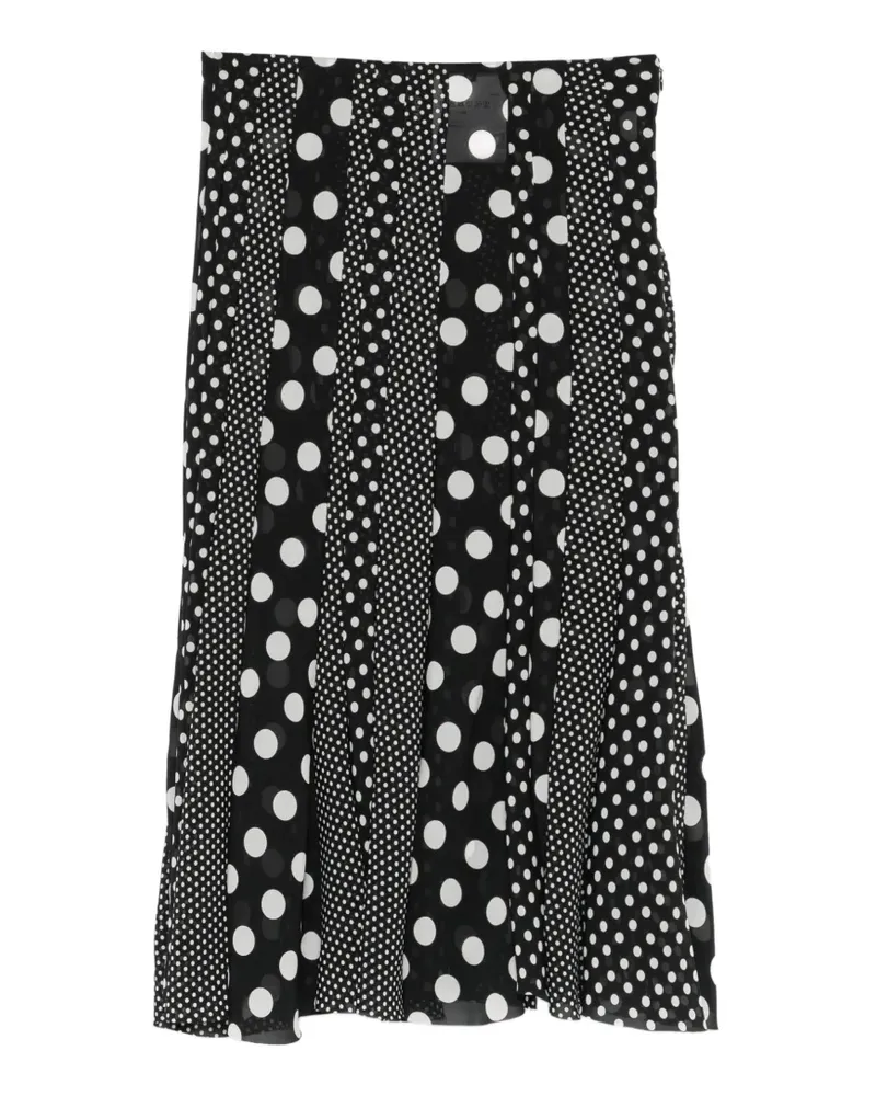 Junya Watanabe polka-dot pleated midi skirt - Schwarz Schwarz