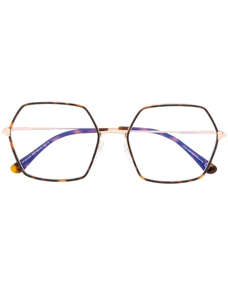 Tom Ford Sonnenbrille mit sechseckigen Gläsern - Metallic Metallic