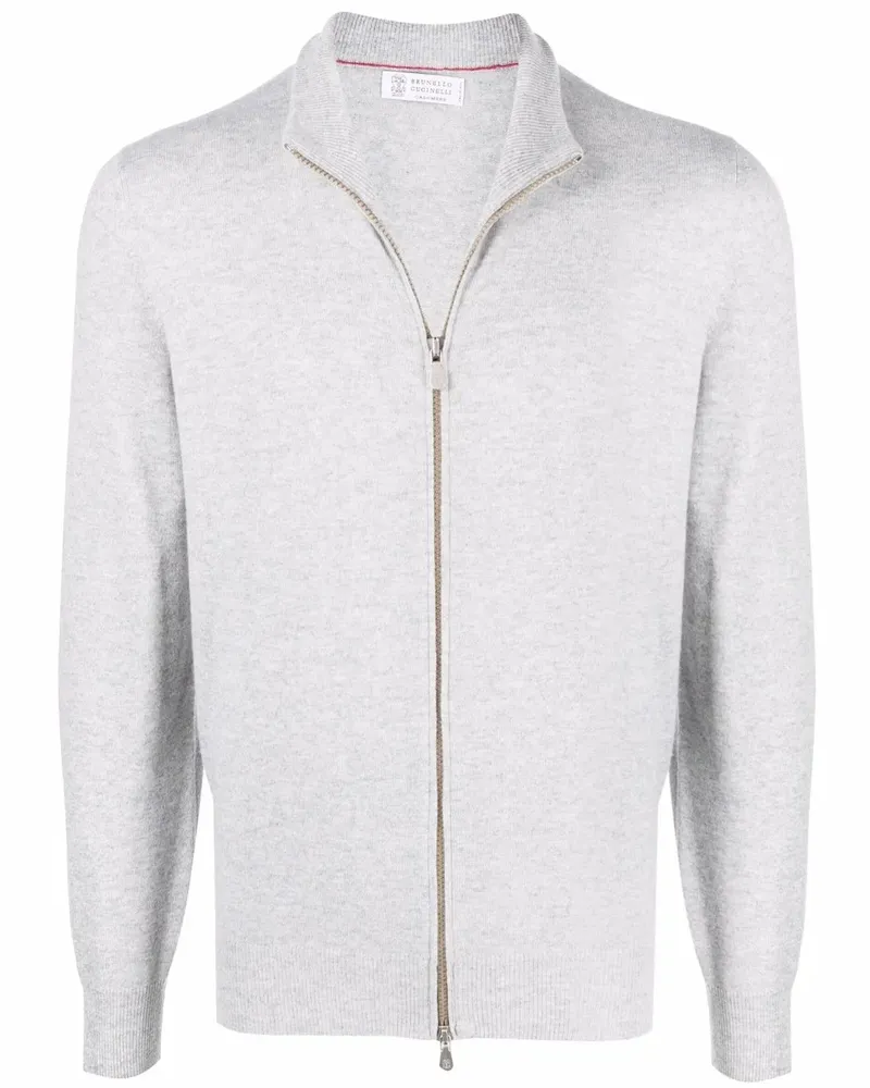 Brunello Cucinelli Kaschmirpullover mit Reißverschluss - Grau Grau