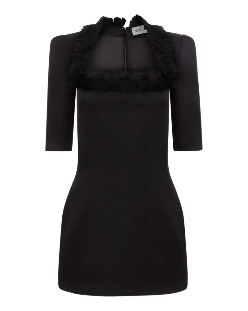 Nina Ricci Minikleid mit Rüschen - Schwarz Schwarz