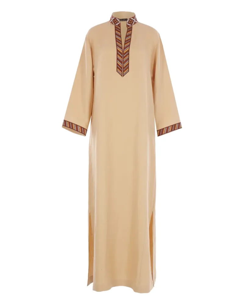 Loro Piana Besticktes Tilde Maxikleid mit Dreiviertelärmeln - Gelb Gelb