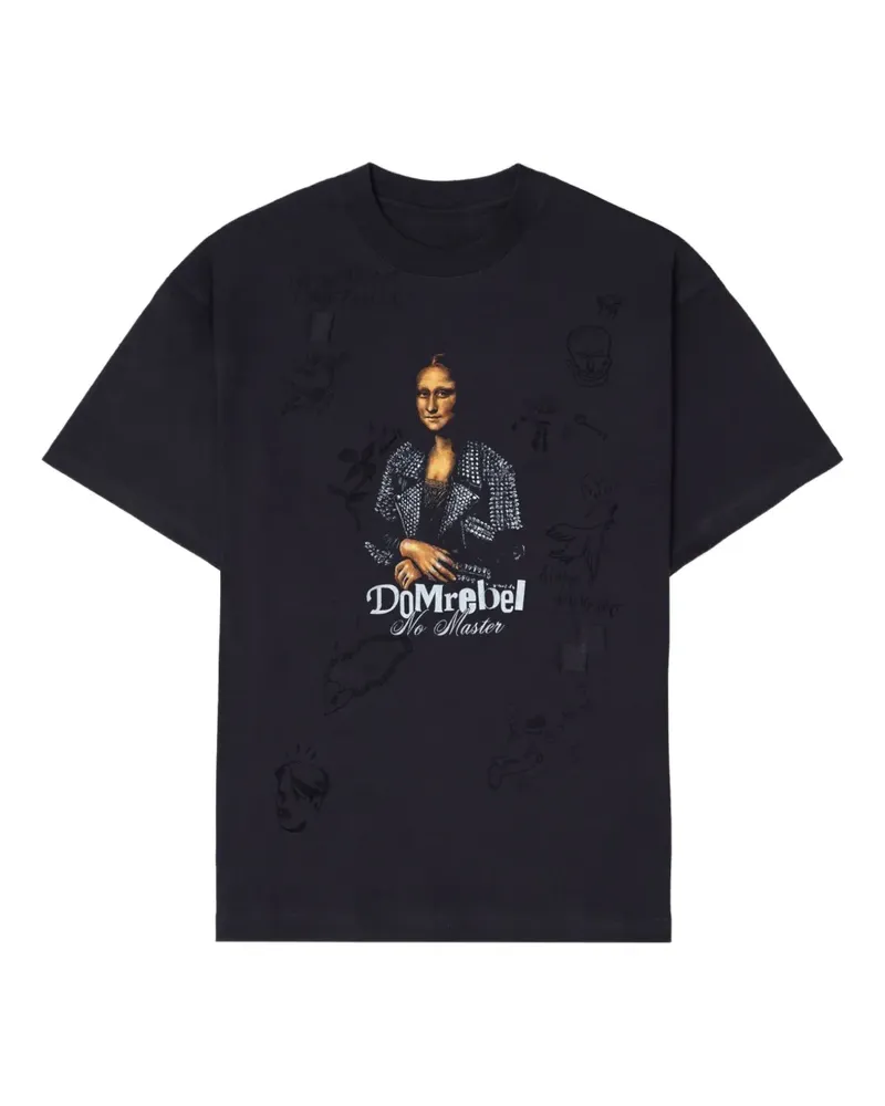 DOMREBEL T-Shirt mit She is Her-Print - Schwarz Schwarz