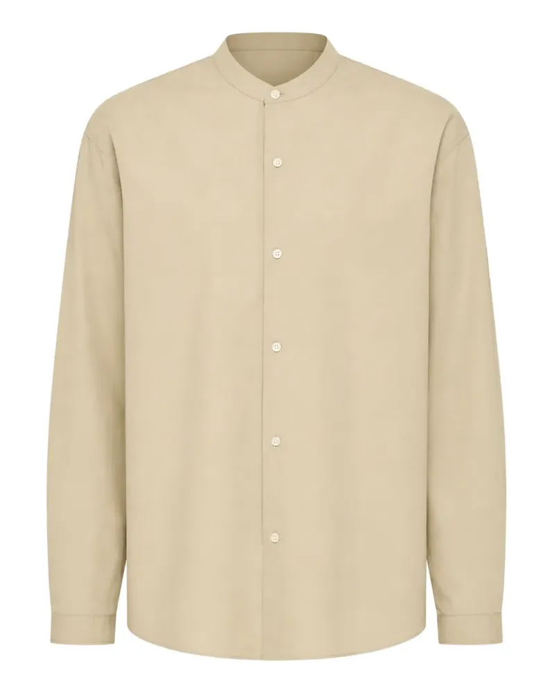 Officine Generale band-collar long-sleeve shirt - Nude Nude