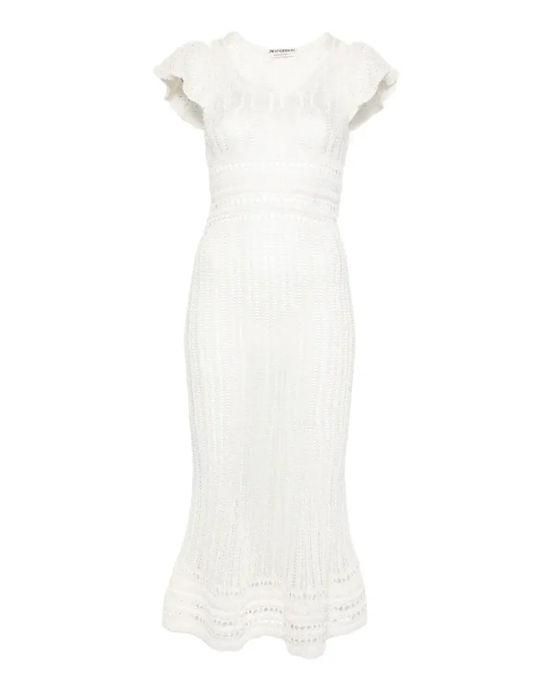 J.W.Anderson Gehäkeltes Kleid mit Rüschen - Weiß Weiß