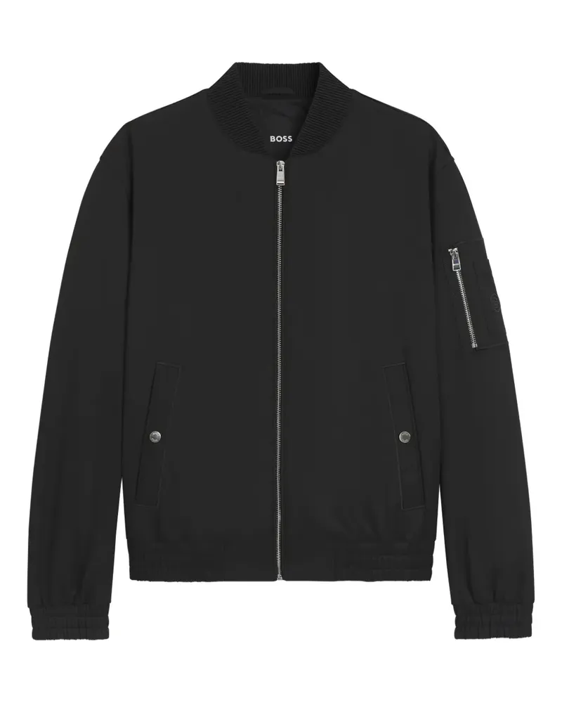 HUGO BOSS Bomberjacke mit Reißverschluss - Schwarz Schwarz