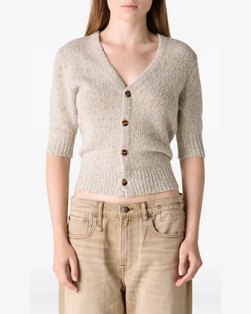 R13 cashmere elbow-sleeve cardigan - Nude Nude