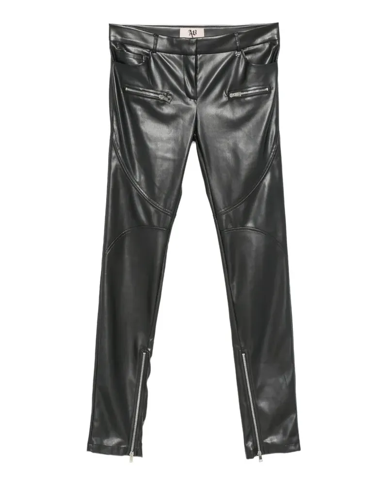Aniye By Caly Hose aus Faux-Leder mit Reißverschlussdetail - Schwarz Schwarz