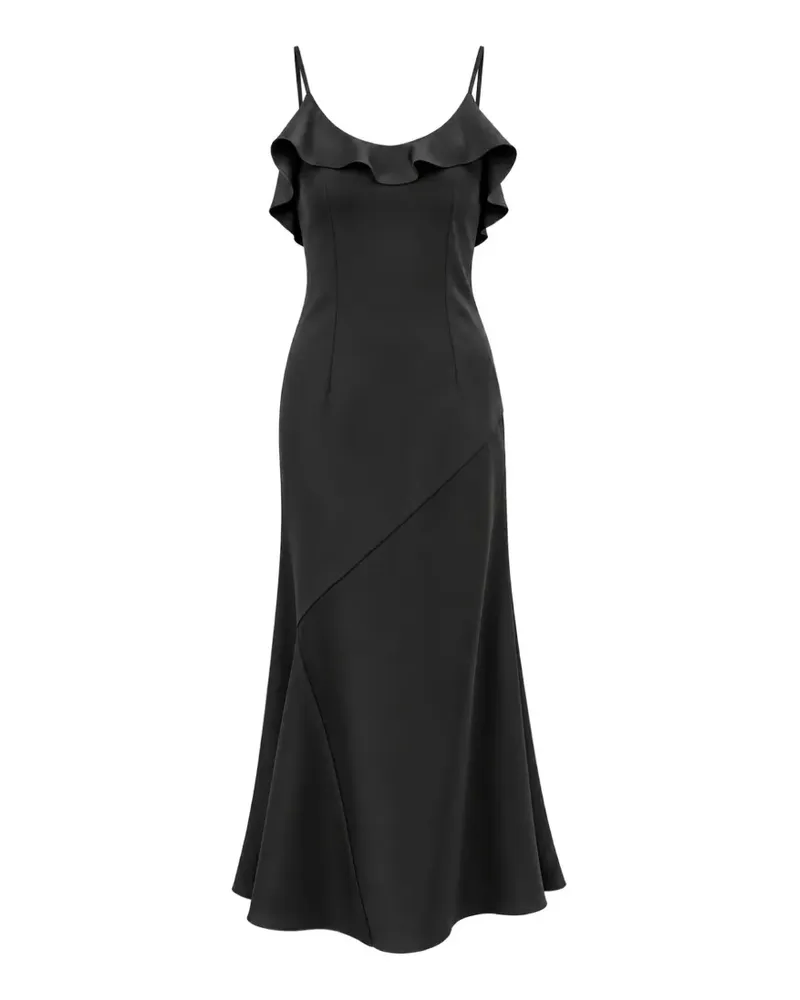 MARELLA Emme ruffled spaghetti-strap midi dress - Schwarz Schwarz