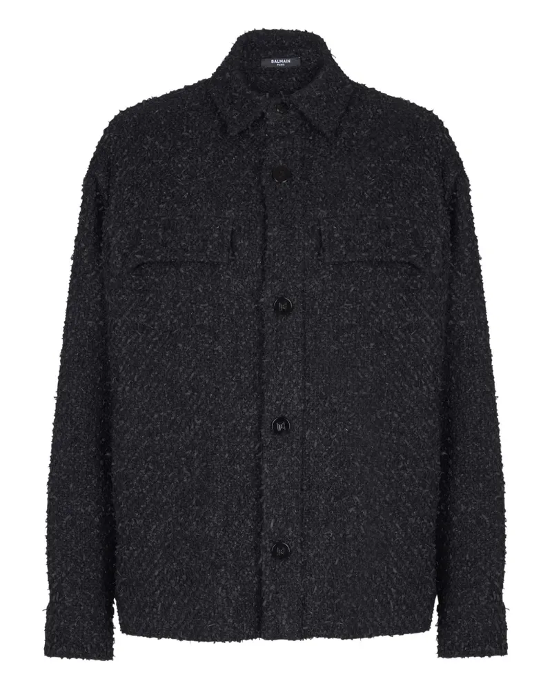 Balmain Hemdjacke aus Tweed - Schwarz Schwarz