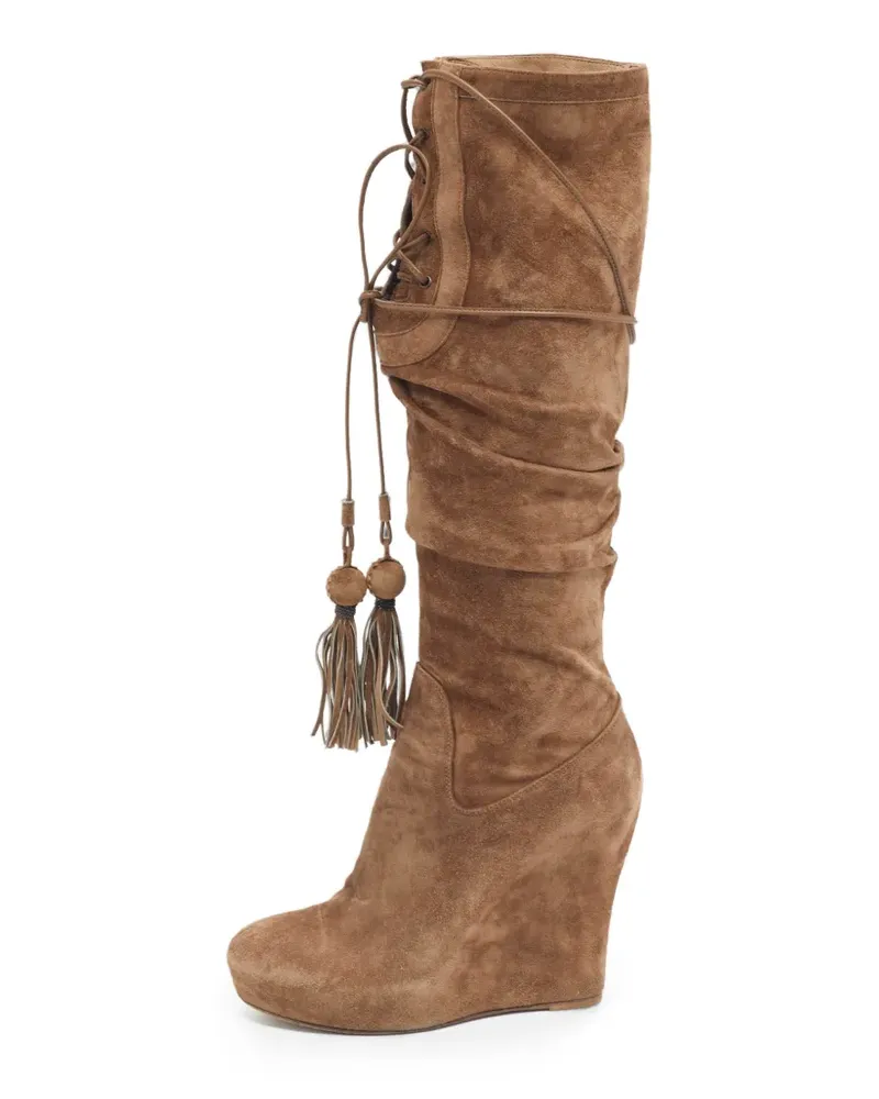 Le Silla tassel-detail knee-length boots - Braun Braun