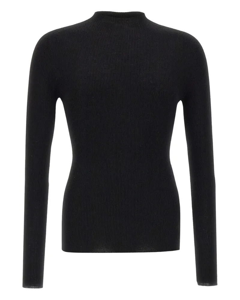 Heliot Emil Gerippter Isotropy Pullover - Schwarz Schwarz