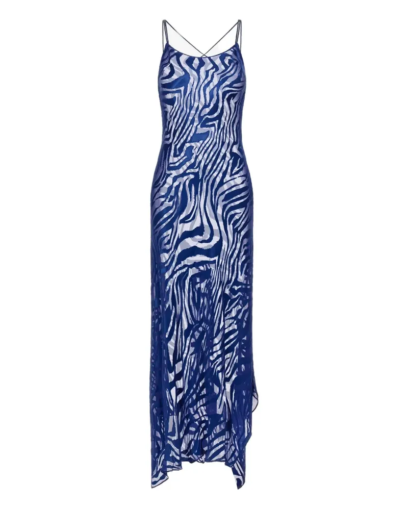 Roberto Cavalli Kleid mit Zebra-Print - Blau Blau
