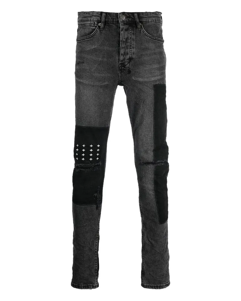 ksubi Van Winkle Chop Up Straight-Leg-Jeans - Schwarz Schwarz