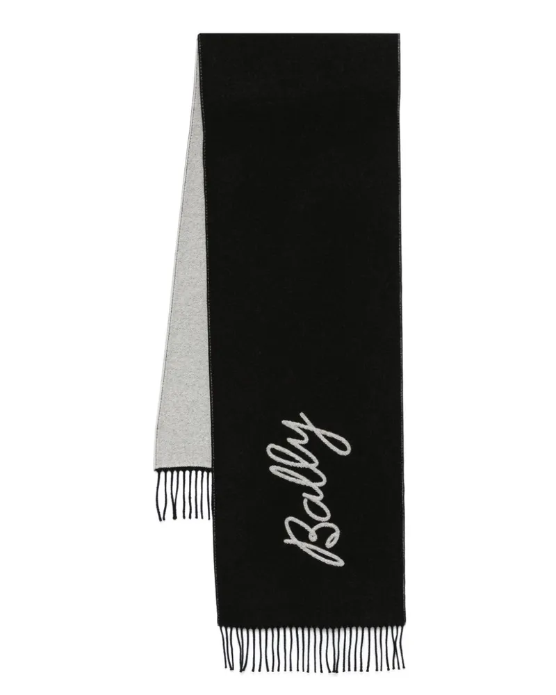 Bally Jacquard-Schal mit Logo Schwarz