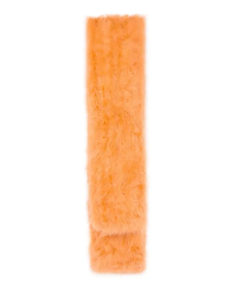Yves Salomon Schal mit Federn - Orange Orange
